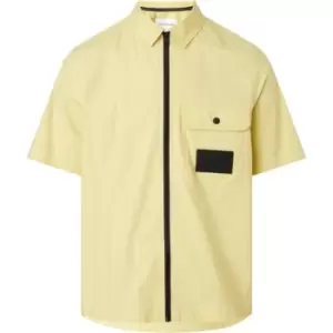 Calvin Klein Jeans Stretch Poplin Ss Shirt - Yellow