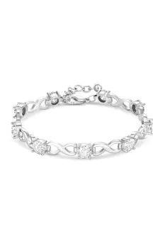 Silver Plated Crystal Infinity Bracelet