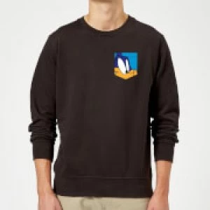 Looney Tunes Roadrunner Face Faux Pocket Sweatshirt - Black - S