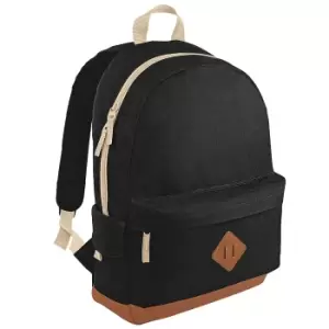 Bagbase Heritage Retro Backpack / Rucksack / Bag (18 Litres) (One Size) (Black)