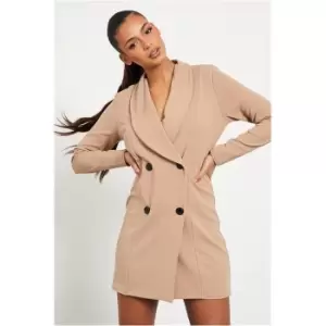 I Saw It First Camel Tailored Blazer Dress - Brown