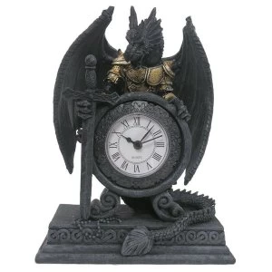 Gothic Armoured Dragon Mantle Clock