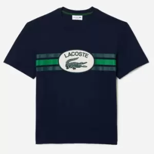 Lacoste Mens Monogram T-Shirt - Navy - M