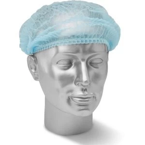 Click Once Metal Detectable Disposable Hairnet Blue