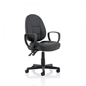 Executive Chair Jackson Black Leather High Back With Loop Arms