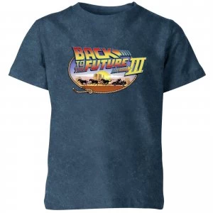 Back To The Future Kids T-Shirt - Navy Acid Wash - 11-12 Years - Navy Acid Wash