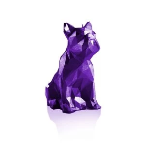 Violet Metallic Low Poly Bulldog Candle