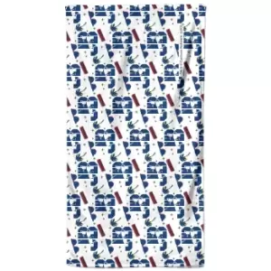 Johnny Bravo Pattern Beach Towel