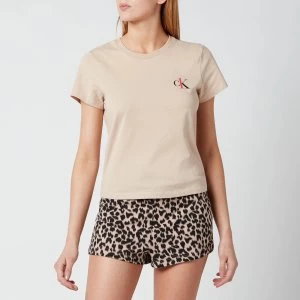 Calvin Klein Womens Short Sleeve Crew Neck - Charming Khaki - M