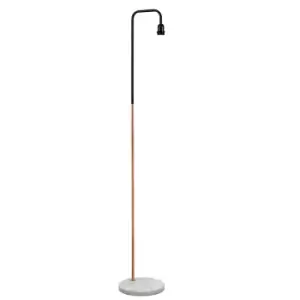 Industrial Style Talisman Copper Floor Lamp with White Marble Base