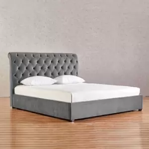 Envisage Trade - Kelist Upholstered Beds - Plush Velvet, Small Double Size Frame, Grey - Grey