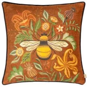 Hawthorn Bee Cushion Ginger, Ginger / 43 x 43cm / Polyester Filled