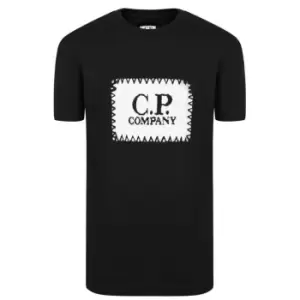 CP COMPANY BoyS Stitch Logo T Shirt - Black