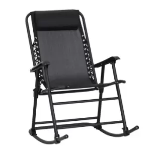 Outsunny Folding Rocking Portable Zero Gravity Chair - Black