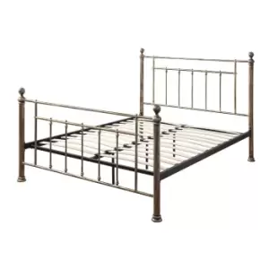 Crazy Price Beds Harpenden Antiqued Brass Metal Double Bed