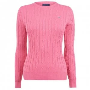 Gant Cotton Cable Knit Jumper - 665 Rap Rose