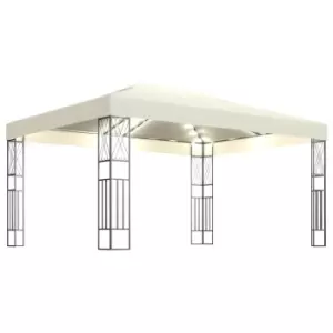 Vidaxl Gazebo With LED String Lights 3X4 M Cream Fabric