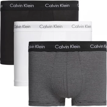 Calvin Klein Pack Low Rise Trunks - Wht/Stripe/Blk