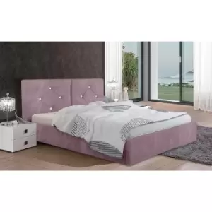 Cubana Bed Double Plush Velvet Pink