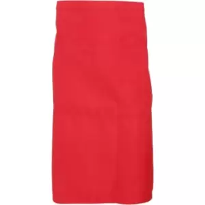 Dennys Adults Unisex Catering Waist Apron With Pocket (Pack of 2) (One Size) (Red) - Red