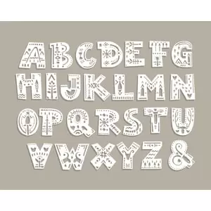 Origin Murals Alphabet Patterns Multi Wall Mural - 3.5 x 2.8m