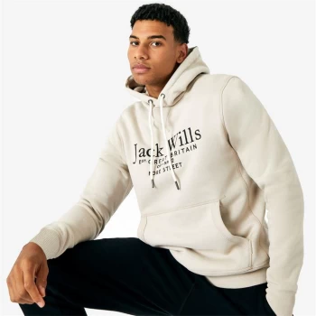 Jack Wills Batsford Graphic Logo Hoodie - Stone