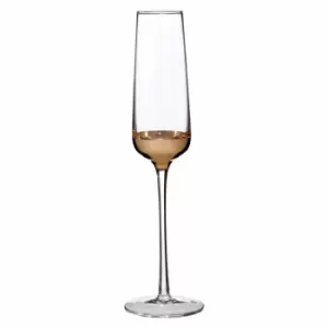 Premier Housewares Set of 4 Champagne Glasses - Clear Glass/Gold