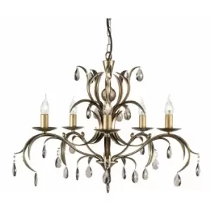 Loops - 5 Bulb Chandelier Hanging Pendant LIght Bronze Patina LED E14 60W Bulb