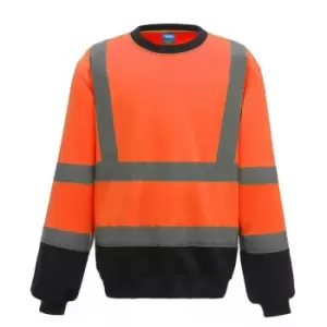 Yoko Mens Hi-Vis Sweatshirt (3XL) (Orange/Navy)