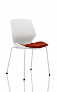 Florence White Frame Visitor Chair in Ginseng Chilli KCUP1534