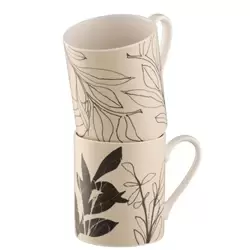 Minimal Flora Mugs Set of 4