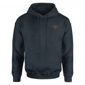 Harry Potter Hufflepuff Embroidered Kids Piped Hoodie - Navy - 7-8 Years