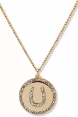 DKNY Jewellery Gold Coloured Pave Horseshoe Coin 16" Necklace 60558363-887