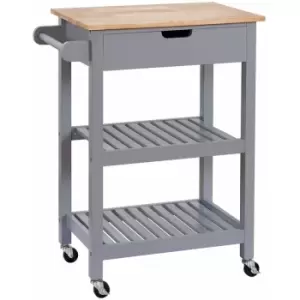 Charles Bentley Wooden Kitchen Drinks Trolley/Cart/Island/Worktop on Wheels - Grey