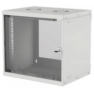 Intellinet 19" Basic Wallmount Cabinet 9U 400mm Deep IP20-Rated Housing Max 50kg Flatpack Grey