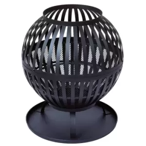 The Outdoor Living Company Black Metal Fire Pit / Basket / Brazier - H52 x Dia.44cm