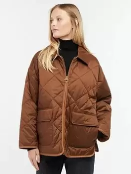 Barbour Ryhope Diamond Quilted Jacket - Brown, Size 8, Women