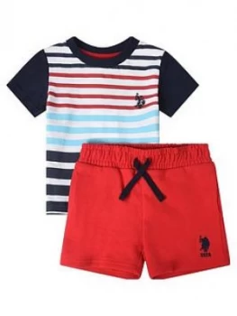 U.S. Polo Assn. Toddler Boys Stripe T-Shirt And Short Set - Stripe