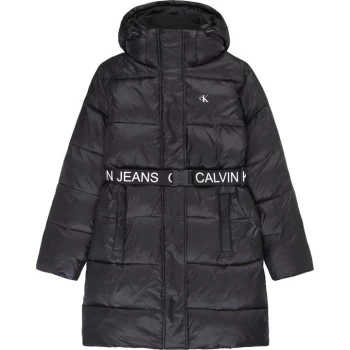 Calvin Klein Jeans Logo Waist Long Jacket - CK BLACK BEH