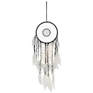 Black and White Dreamcatcher with Natural Beads