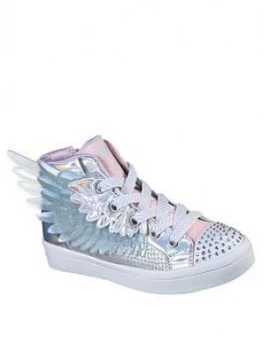 Skechers Girls Iridescent Twi-Lites High Top Trainer - Silver