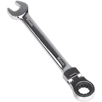 Sealey Flexible Head Ratchet Combination Spanner Metric 16mm