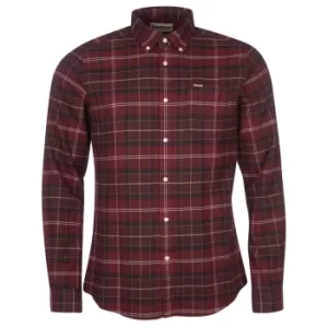 Barbour Mens Kyeloch Tailored Shirt Winter Red Tartan Medium