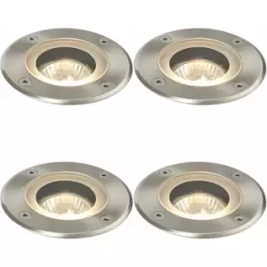 4 pack Marine Grade IP65 Round Ground Light - 50W GU10 - Stainless Steel