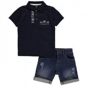 Firetrap 2 Piece Shorts Set Infant Boys - Mid Wash