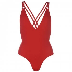 Firetrap Blackseal Eyelet Swimsuit - Red