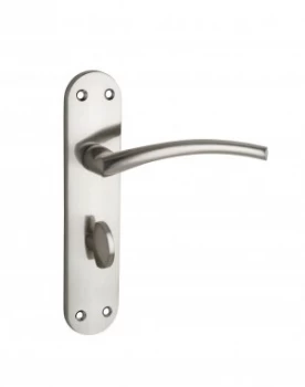 Wickes Dante Bathroom Door Handle - Satin Nickel 1 Pair