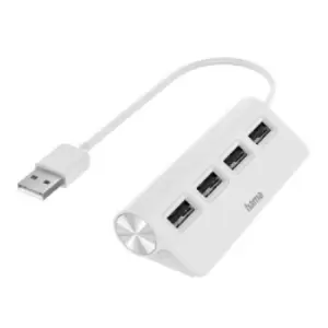 Hama External 4-Port USB 2.0 Hub USB Powered White