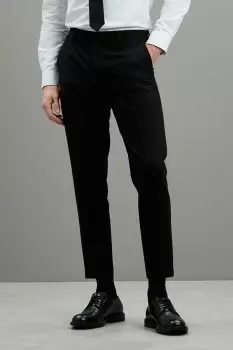 Mens Super Skinny Fit Black Tuxedo Suit Trousers