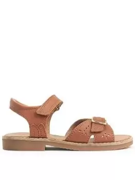 Start-rite Girls Holiday Leather Summer Sandals With Adjustable Staps - Tan, Brown, Size 9 Younger